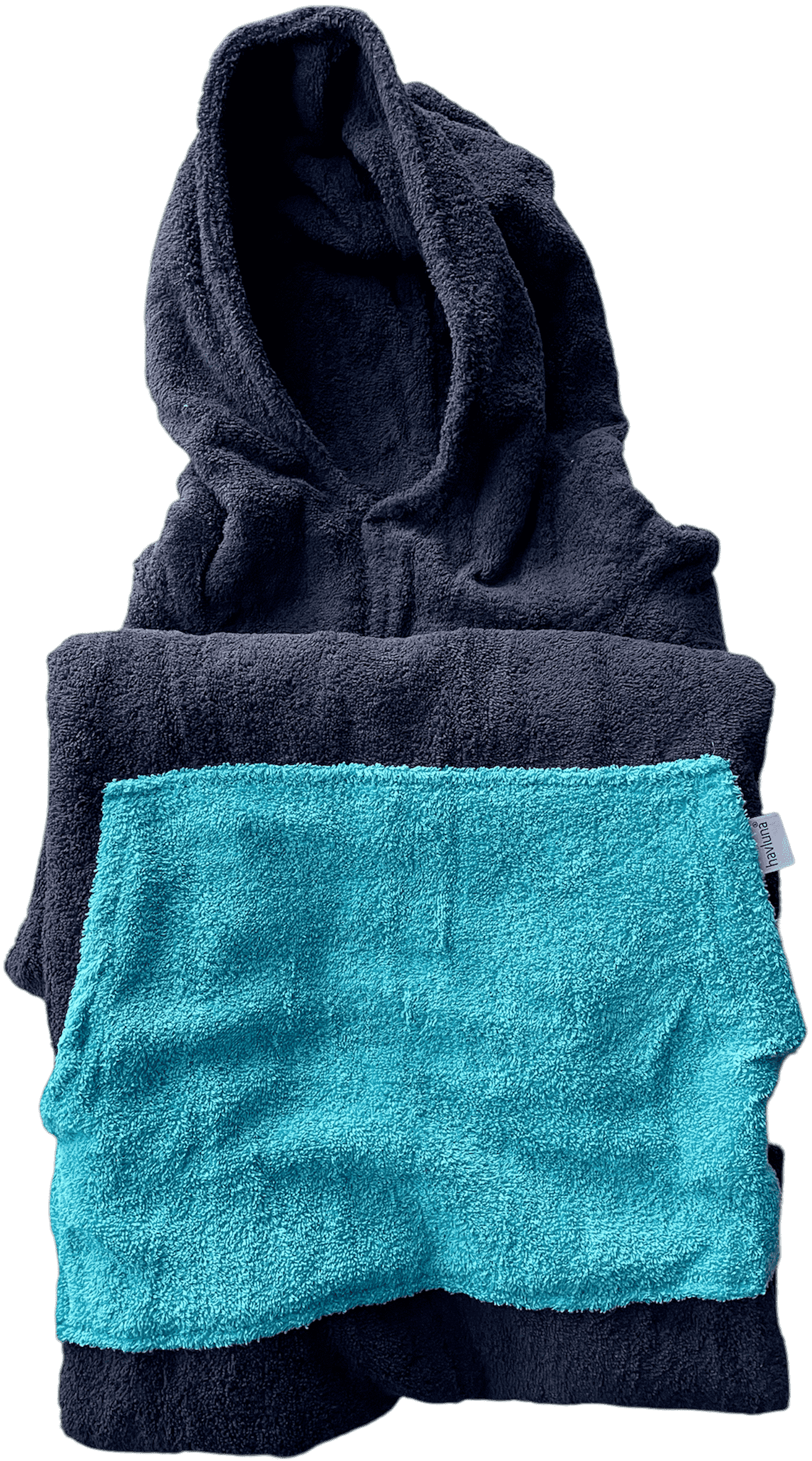 Hooded towel poncho.